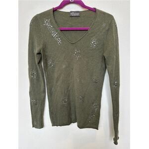 Princess Goes Hollywood Cashmere Blend Sweater V-Neck Green 38 US M